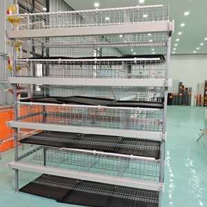 Gabbia per Polli a 4 Piani con 4 Porte, Capacità 128 Uccelli, Tipo H, per Allevamento, Gabbia a Batteria Antiruggine per Galline Ovaiole - Product Image 5