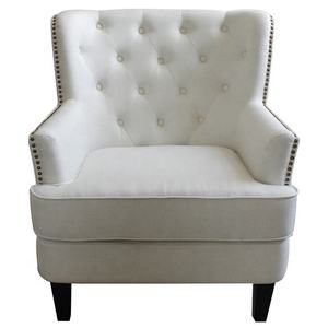 Vente en Gros de Meubles Modernes en Tissu avec Bouton Tufté Fauteuil à Oreilles Haut pour le Salon - Product Image 4