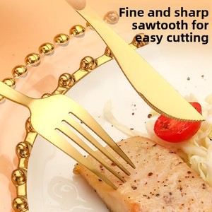 430 in acciaio inox posate Design moderno portoghese manico in legno cucchiaio da tè forchetta Set di stoviglie occidentale scatola regalo - Product Image 3