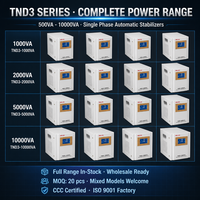 Stabilisateur de tension DELIXI, régulateur de tension automatique monophasé 220V AVR certifié CE TND 0.5kVA, régulateur de tension triphasé