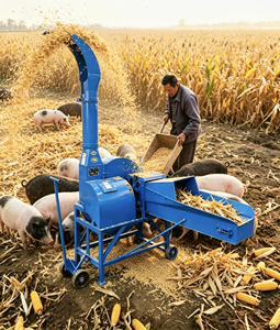 Broyeur de fourrage diesel à pulvérisation haute performance, grande capacité 4000 kg/h <span class=keywords><strong>pour</strong></span> la fabrication d'aliments <span class=keywords><strong>pour</strong></span> animaux à partir d'herbe fraîche, de maïs et de paille sur la ferme - Product Image 1
