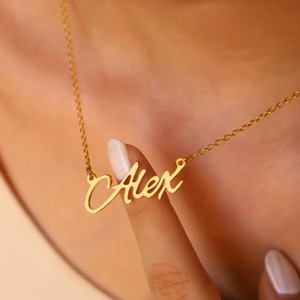 Haomi, collar de joyería de horóscopo de doble signo chapado en oro personalizable, Letra de mamá de moda e iniciales del zodiaco para mamá budista - Product Image 2