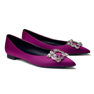 All'ingrosso personalizzabile <span class=keywords><strong>a</strong></span> <span class=keywords><strong>punta</strong></span> viola di cristallo matrimonio appartamenti stile balletto donna scarpe da sera altezza crescente per l'estate - Product Image 3