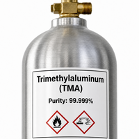 TMA Trimethylaluminium CAS 75-24-1 Haute Pureté 99,9999% 6N Précurseur Métalique Organique pour Déposition ALD Al2O3 dans un Bulleur en Acier Inoxydable