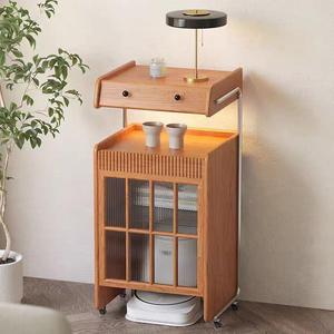 Mueble para Robot Aspirador, Estante de Almacenamiento de Madera Maciza, Mueble Móvil para Sala de Estar - Product Image 4