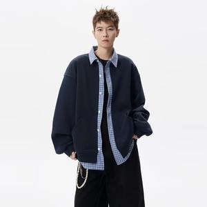 Sudadera Unisex de Estilo Americano, Gruesa, con Media Cremallera, Diseño de Letras, Holgada, con Cuello Redondo, para Invierno - Product Image 2