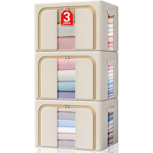 Oxford Cloth Foldable Single-Tier Clothing Organizer Adjustable Design Polyester Material 26-100L Capacity for Home Use Clothes - Product Image 1