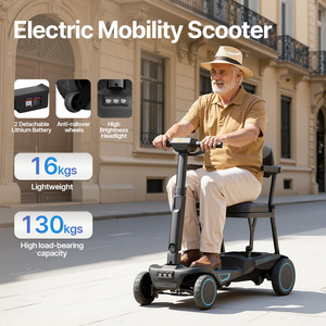 Scooter de mobilité pliable en 1 seconde ZW502 2026 à 4 roues pour adultes <span class=keywords><strong>handicapés</strong></span>, idéal pour les voyages en extérieur, avec moteur sans balais et structure en aluminium - Product Image 2