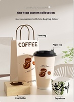Tasse à boisson chaude en carton creux épaissi jetable avec impression de logo de couvercle correspondant à 1 pour café lait thé autres boissons chaudes