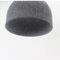 Suspension ovale moderne en feutre acoustique, ampoule LED E27, hauteur réglable, blanc chaud (3500K), finition beige AC, taille moyenne