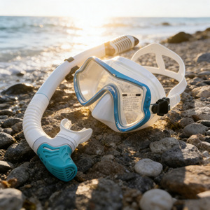 JUNHAIINS Diving Mask And Snorkel Set Adult <b>Large</b> <b>Frame</b> Silicone Tempered Glass For Snorkeling - Product Image 2