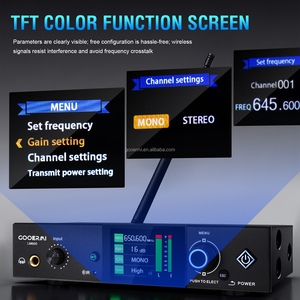 Système de monitoring intra-auriculaire sans fil UHF GOOERAI LM600, léger, 10 canaux stéréo, écran TFT couleur, portée de 150 m pour scène et <span class=keywords><strong>studio</strong></span>, nouveau - Product Image 3