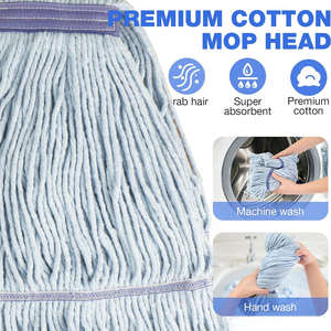 Ricarica di ricambio <span class=keywords><strong>per</strong></span> mop a tubo in microfibra commerciale di grandi dimensioni altamente assorbente con estremità ad anello - Product Image 4