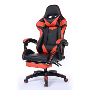 Logo personnalisé robuste durable pas cher couleur rouge chaise d'ordinateur noir course chaise de jeu en cuir PU