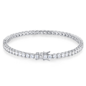 Pulsera de tenis de lujo estilo coreano con circonita cúbica 5A de corte redondo de 2mm-6mm y engaste de puntas, accesorio de moda de gran venta - Product Image 4