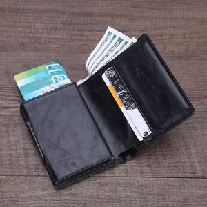 Porte-cartes K01 pour hommes, portefeuilles vintage noirs, petit porte-monnaie en cuir fin, mini portefeuilles - Product Image 3