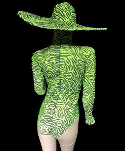 GreerBlack Body skinny extensible à motif de zèbre noir pour femmes Jazz Stage Ballroom Nightclub Dance Outfit Big Performance Wear - Product Image 3