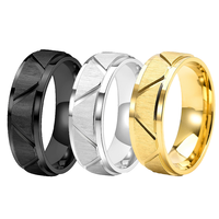 Bague pour homme confortable de 8 mm, bande triangulaire en tungstène noir et or 18 carats, ensemble de bagues de mariage