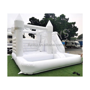 Château gonflable de luxe blanc avec <span class=keywords><strong>piscine</strong></span> à balles frontale pour la décoration d'événements de mariage et de fêtes nuptiales - Product Image 6