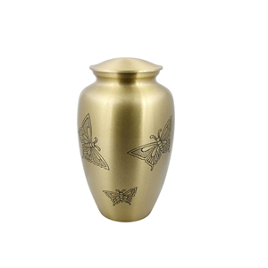 Urnas de cremación y recuerdo de metal con estructura de diseño elegante Talla de mariposa Urnas de cenizas funerarias llamativas al precio más bajo - Product Image 6