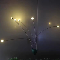 Lumières de jardin oscillantes alimentées par l'électricité, 6 lumières de boule de jardin, lumières de lucioles simulées, décorations d'extérieur