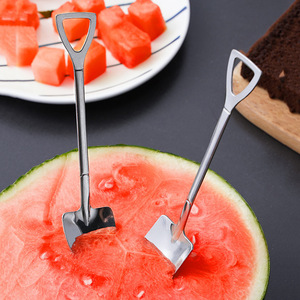 Cubiertos de acero inoxidable, cuchara creativa con forma de sandía, cuchara tipo pala, espátula creativa de hierro, popular para postres, helados y sopas - Product Image 1