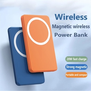 5000mah 10000mah Mini Magnetic Wireless Power Bank Bunter Magnet Wireless Ladegerät Power bank Weiß ABS Kunden spezifischer Logo-Druck - Product Image 2