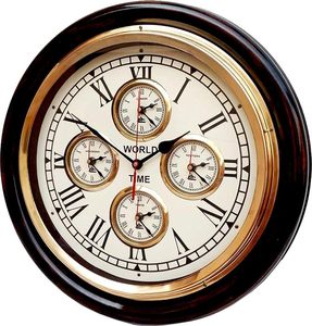 Horloge murale nautique personnalisée de haute qualité en bois noir avec raccords en laiton artisanat fait à la main - Product Image 1
