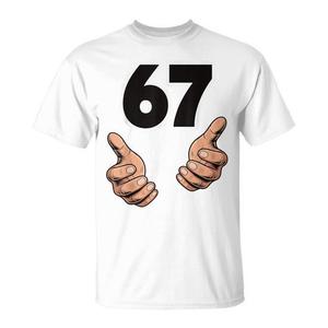 T-shirt Six Seven Meme Gen Alpha Slang bianca, taglia unisex per adulti - Product Image 1