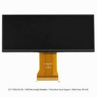 شاشة LCD من TMK مقاس 12.3 بوصة بدقة 1920×720 عالية الوضوح وتقنية IPS، قابلة للقراءة تحت أشعة الشمس، 1000 شمعة، 50 دبوس LVDS، شاشة LED للوحة التحكم في الآلات الثقيلة