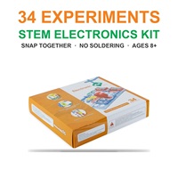 Kit d'électronique STEM pour expériences, 34 pièces, à assembler, jouet éducatif scientifique, sans soudure, à partir de 8 ans