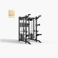 ZY Open Power Rack, Máquina Smith, Estación de Entrenamiento de Sentadillas con Pesas Libres, Brazos de Seguridad Ajustables para Gimnasio Comercial