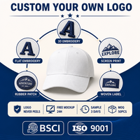 Casquette de baseball vierge personnalisable avec broderie de logo, en coton uni, 6 panneaux, visière incurvée réglable, couleur unie, unisexe, vente en gros, OEM, faible MOQ