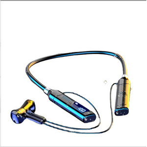 Sports Earphones <b>Bluetooth</b> Neckband 5.5 Dynamic <b>Microphone</b> Touch Control <b>Wireless</b> With Card Slot For Exercise - Product Image 1