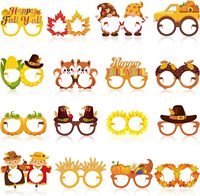 Lunettes en papier pour fête d'automne, décoration de Thanksgiving, citrouille, feuille d'érable, accessoires de photomaton pour fête de Thanksgiving