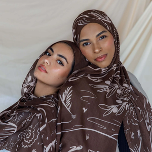 사용자 정의 인쇄 Vela 통기성 경량 부드러운 면 레이온 비스코스 짠 모달 이슬람 여성 숄 히잡 스카프 - Product Image 5