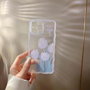 Art wavy blue flower Strawberry cute custodia posteriore morbida in silicone per <span class=keywords><strong>iphone</strong></span> xr xs max 14 13 12 <span class=keywords><strong>11</strong></span> pro max 13 mini phone capa - Product Image 4