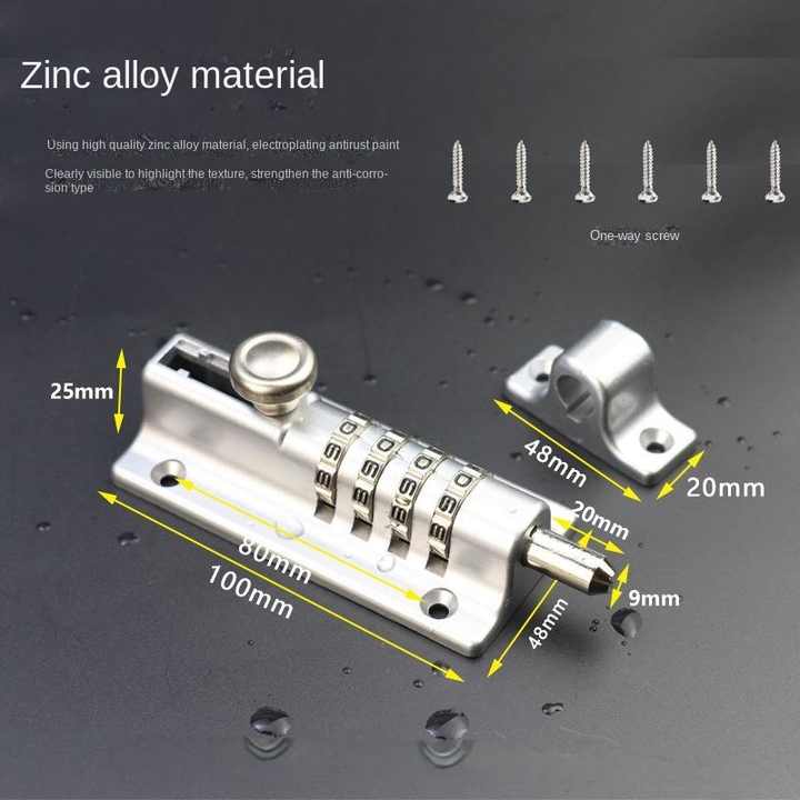 No Punch Cabinet Door Lock Cabinet Lock Shoe Cabinet Drawer Sliding Double Door Latch Closet Room Door Anti-theft Combination