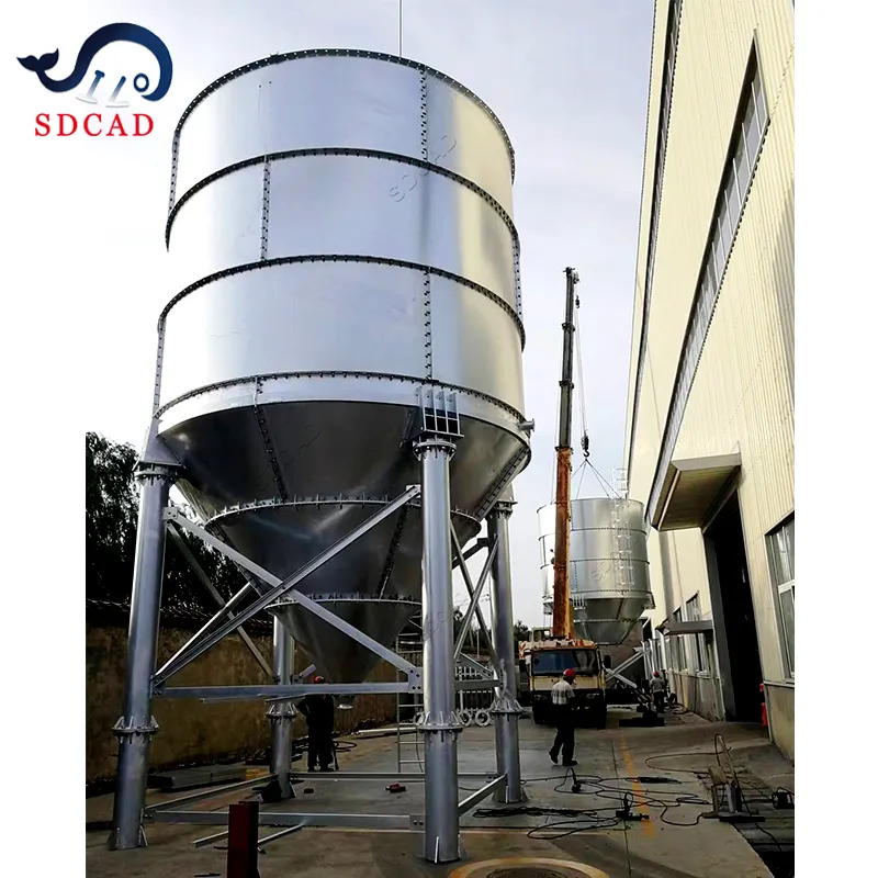 SDCADI silo cadena cubo elevador 2 Ton SS tubo 4500 toneladas tubo ensilaje bolsas Ciment 100m3 silo de cemento