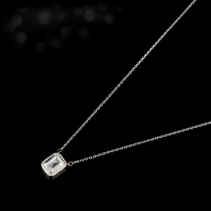 Muyu Square Pendant Necklace Yellow Stone Gold Chain Elegant Everyday Wear - Product Image 4