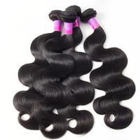 Extensions de cheveux humains vierges Remy naturels noirs ondulés, double épaisseur, vente en gros, fournisseur d'usine