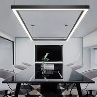 Luminaire suspendu LED à économie d'énergie, dimmable, bande lumineuse à raccordement sans soudure, luminaire rectangulaire pour bureau, salle de réunion, supermarché