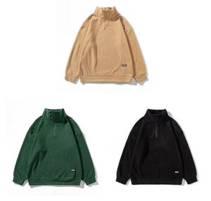 Sudadera con Capucha de Forro Polar para Hombre, 100% Algodón, con Cierre de Cremallera Frontal, Logotipo Personalizado, Ajuste Holgado, Tejido Grueso, Estampado Liso Teñido - Product Image 5