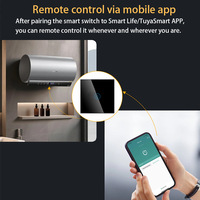 Interruptor Inteligente Tuya Zigbee para Calentador de Agua, 40A, 1 Canal, 2 Vías, Panel Táctil de Vidrio, Control por Voz con App, Compatible con Alexa y Google, para Hogar, Hotel, Oficina