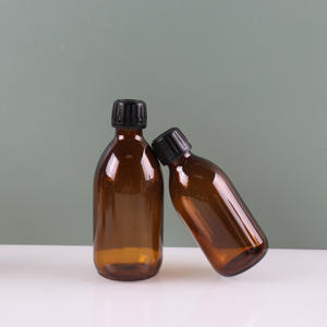 <span class=keywords><strong>Jarabe</strong></span> para la tos de calidad alimentaria de alta calidad 30ml 60ml 100mL 125ml 150ml 200ml Botella de vidrio farmacéutica redonda ámbar con tapa de plástico - Product Image 2