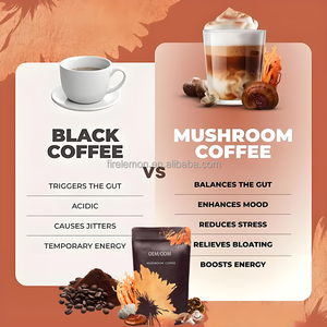 Poudre de café aux champignons OEM avec crinière de lion et reishi pour adultes, concentré de champignons/ensembles enzymatiques, compléments alimentaires pour la concentration et le renforcement immunitaire - Product Image 6