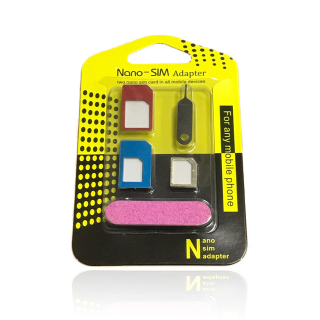 Hot Selling in Europe and Africa 5 in 1 SIM Card Nano/Micro Metal Adapter High Quality SIM Card Tray Ejection Pin