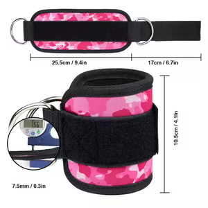 Correas de tobillo de cable de gimnasio de neopreno Rosa personalizadas con soporte de protección ajustable para máquinas de cable Características del logotipo - Product Image 4
