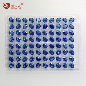 Chất Lượng Cao 5A + Sapphire Màu Xanh 4K Nghiền Nát Ice Cut Ioose Đá Quý 3*5 Mm-14 * 18Mm Hình Dạng Hình Bầu Dục Tổng Hợp Cubic Zirconia Trong Cổ Phiếu - Product Image 6