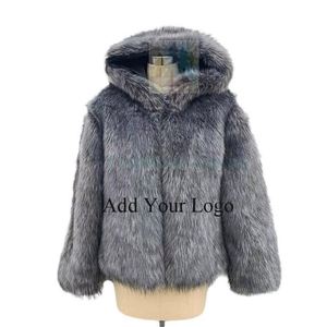 Wholesale Women's <strong>Leo</strong> Print Customer Design Fashion Winter's Faux Fur Coat - Product Image 3
